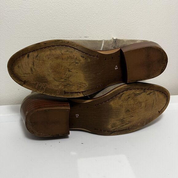 Sam Edelman Womens Petty Putty Beige Suede‎ Leather Zip Ankle Bootie sz 8.5 READ - Picture 7 of 9